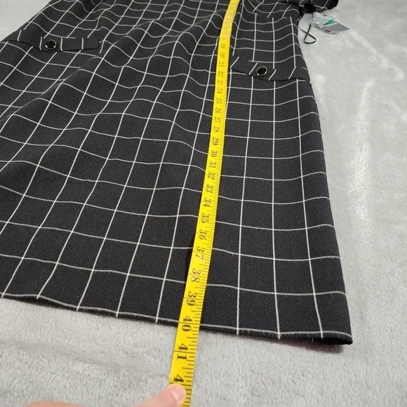 Liz Claiborne Dress Ladies 14 Black/White Check Sheath Dinner Work Church Party - Picture 4 of 10